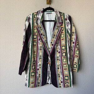 Vintage Danielle B Multicolor Abstract Geometric Blazer Size S